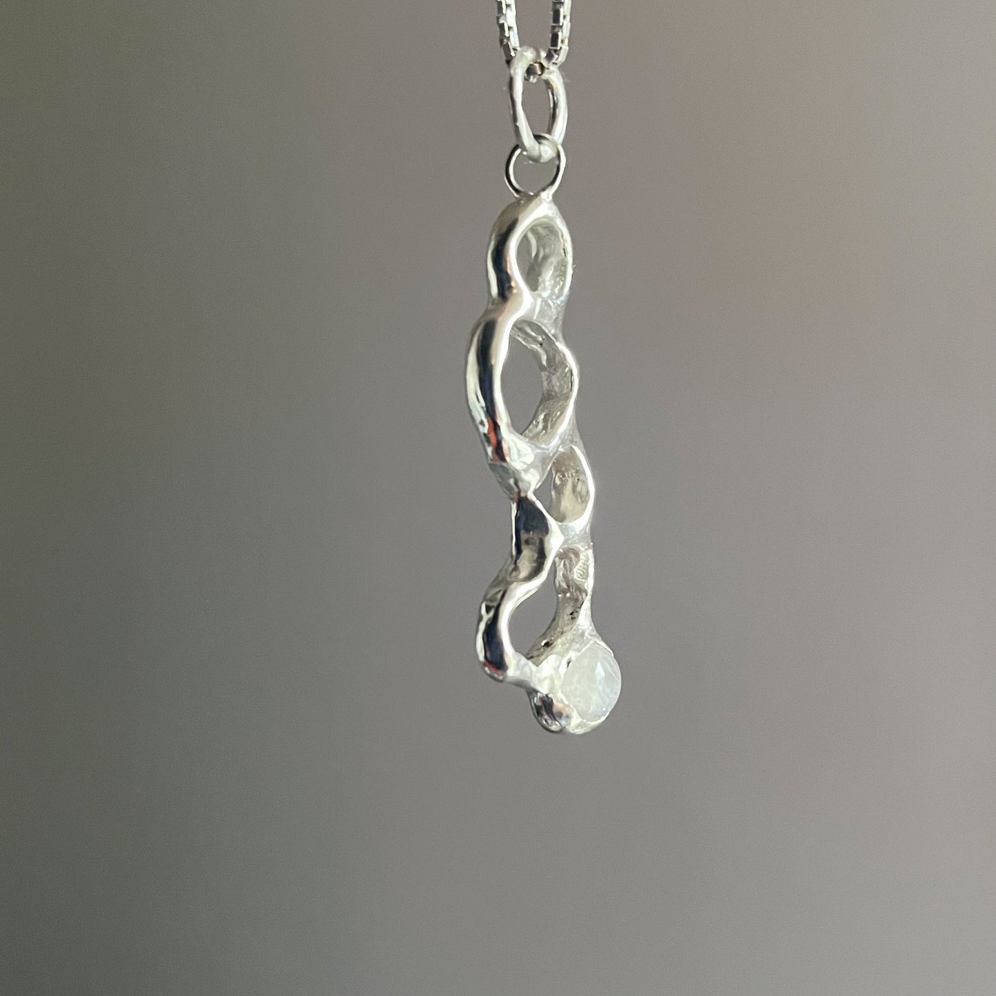 bubble charm with moonstone