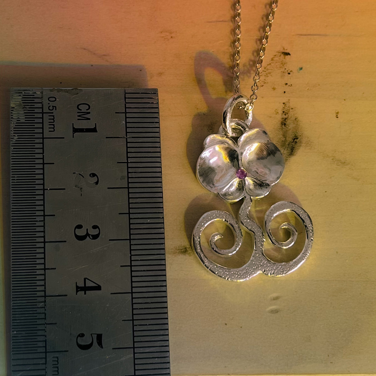 pansy pendant