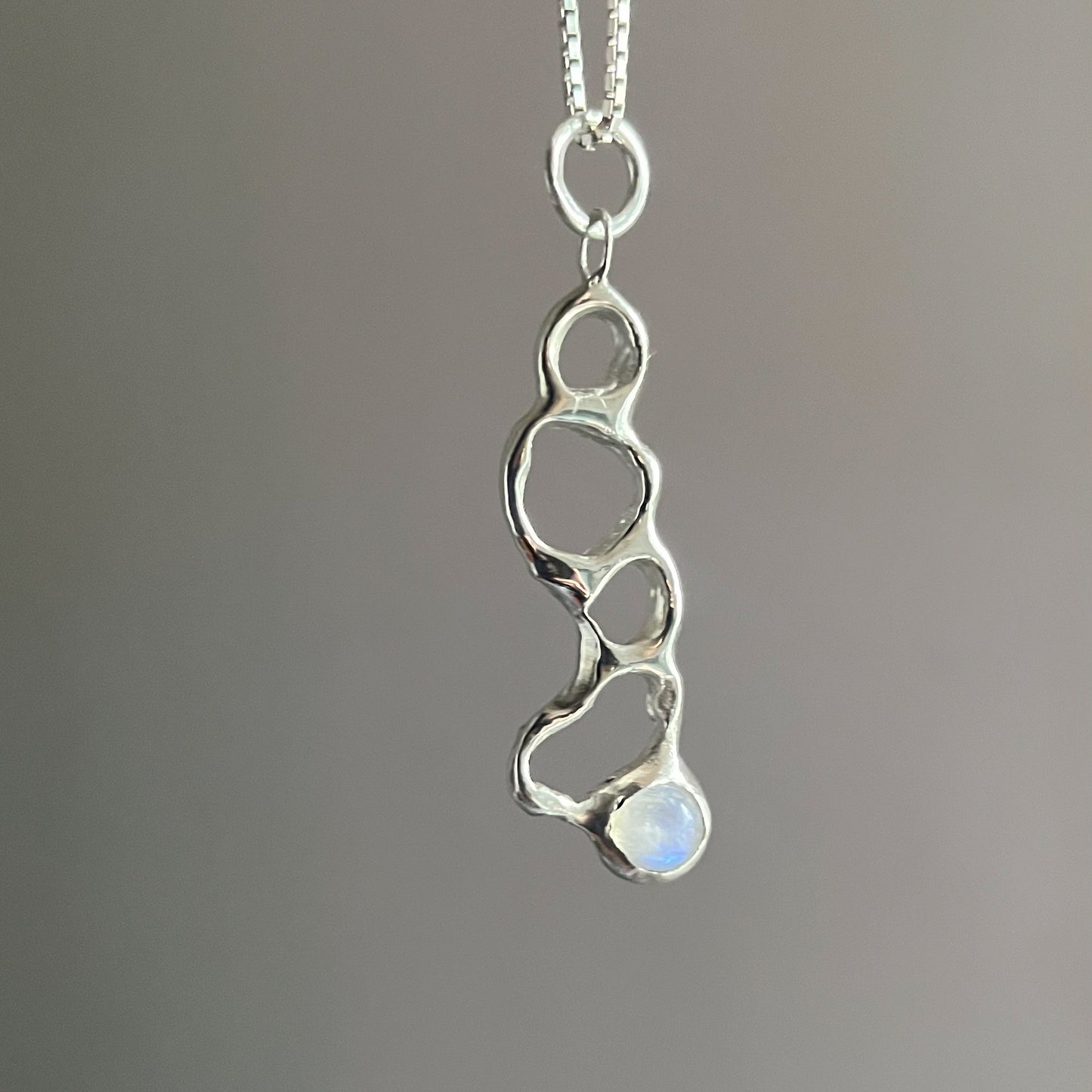 bubble charm with moonstone