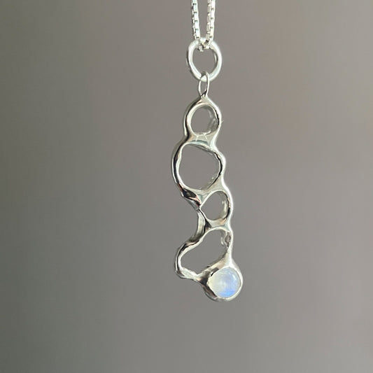 bubble charm with moonstone