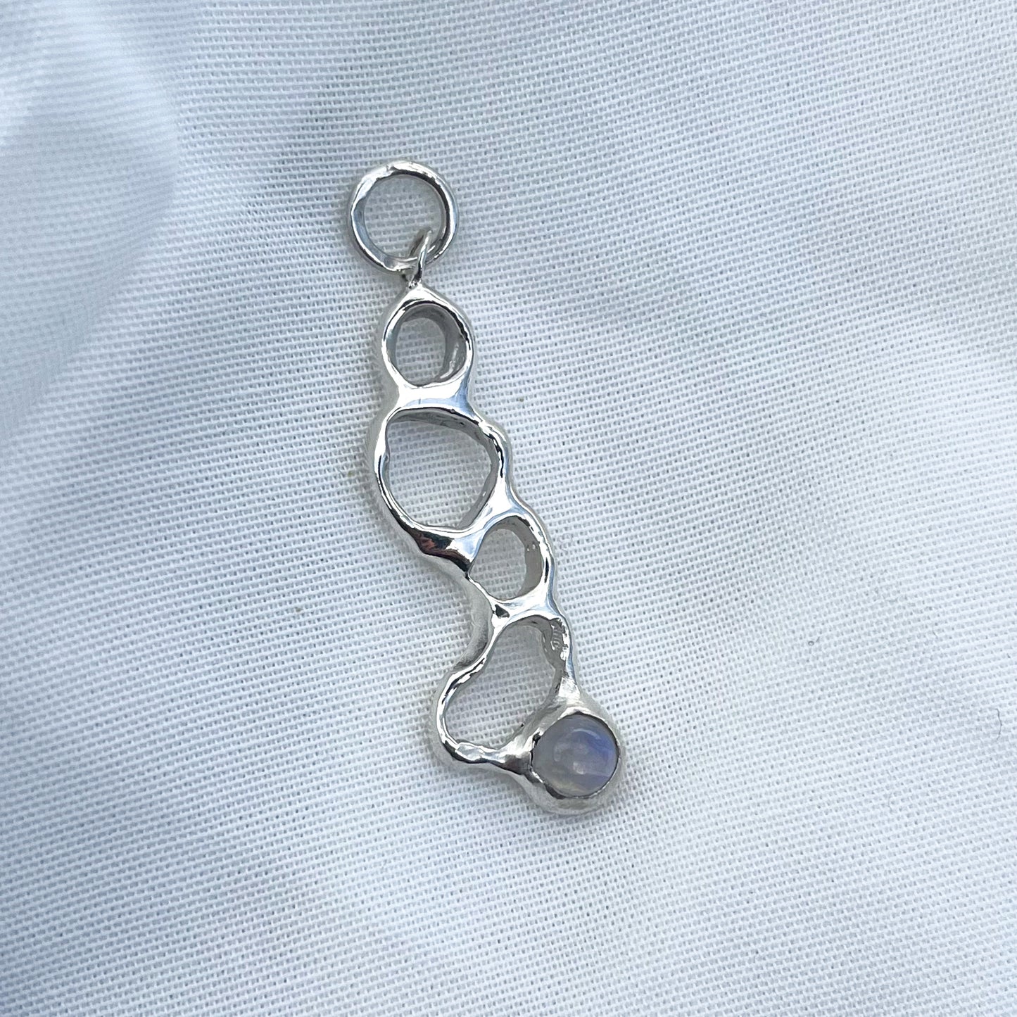 bubble charm with moonstone