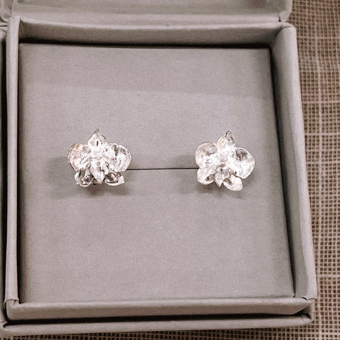 mini orchid earrings