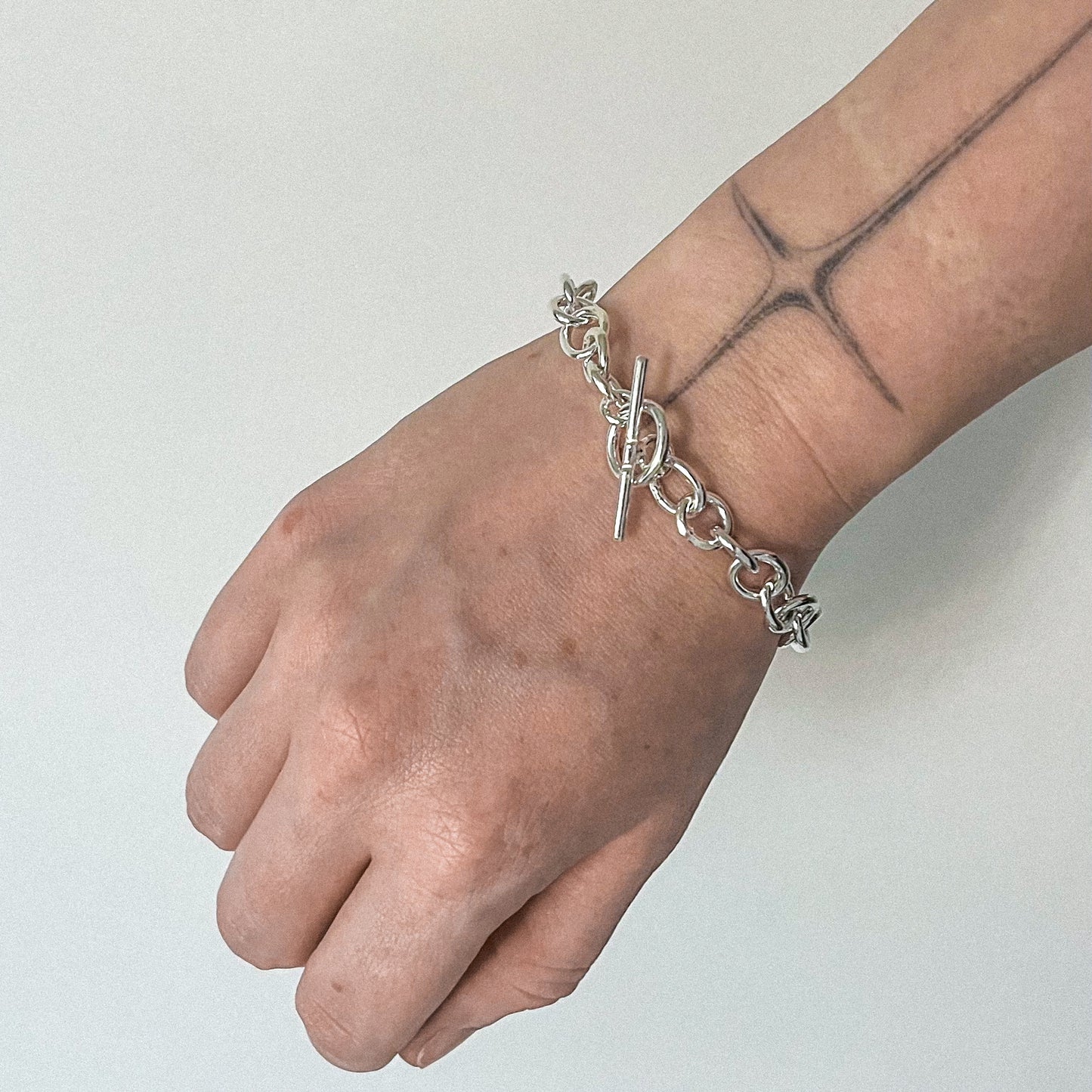 chunky silver bracelet