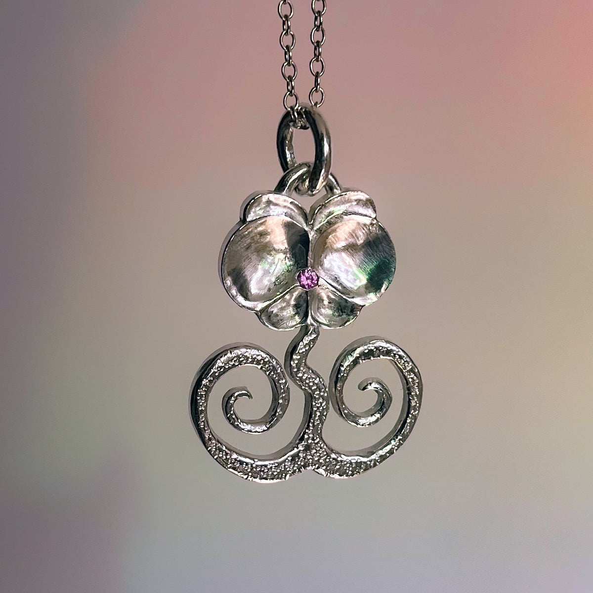 pansy pendant