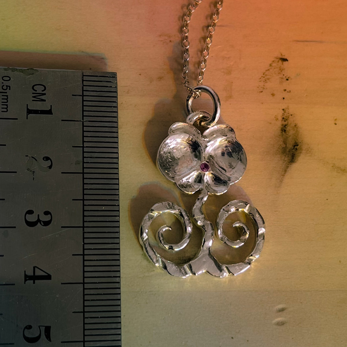 pansy pendant