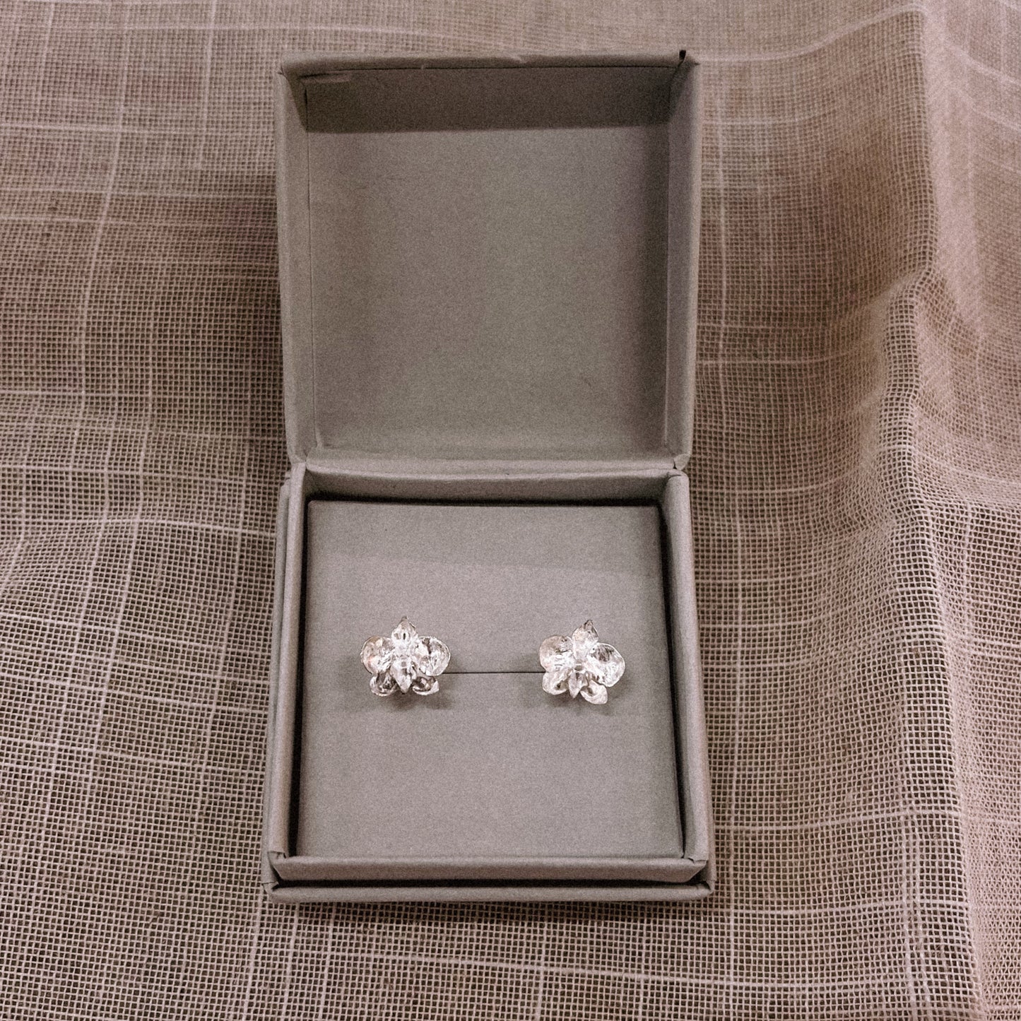 mini orchid earrings