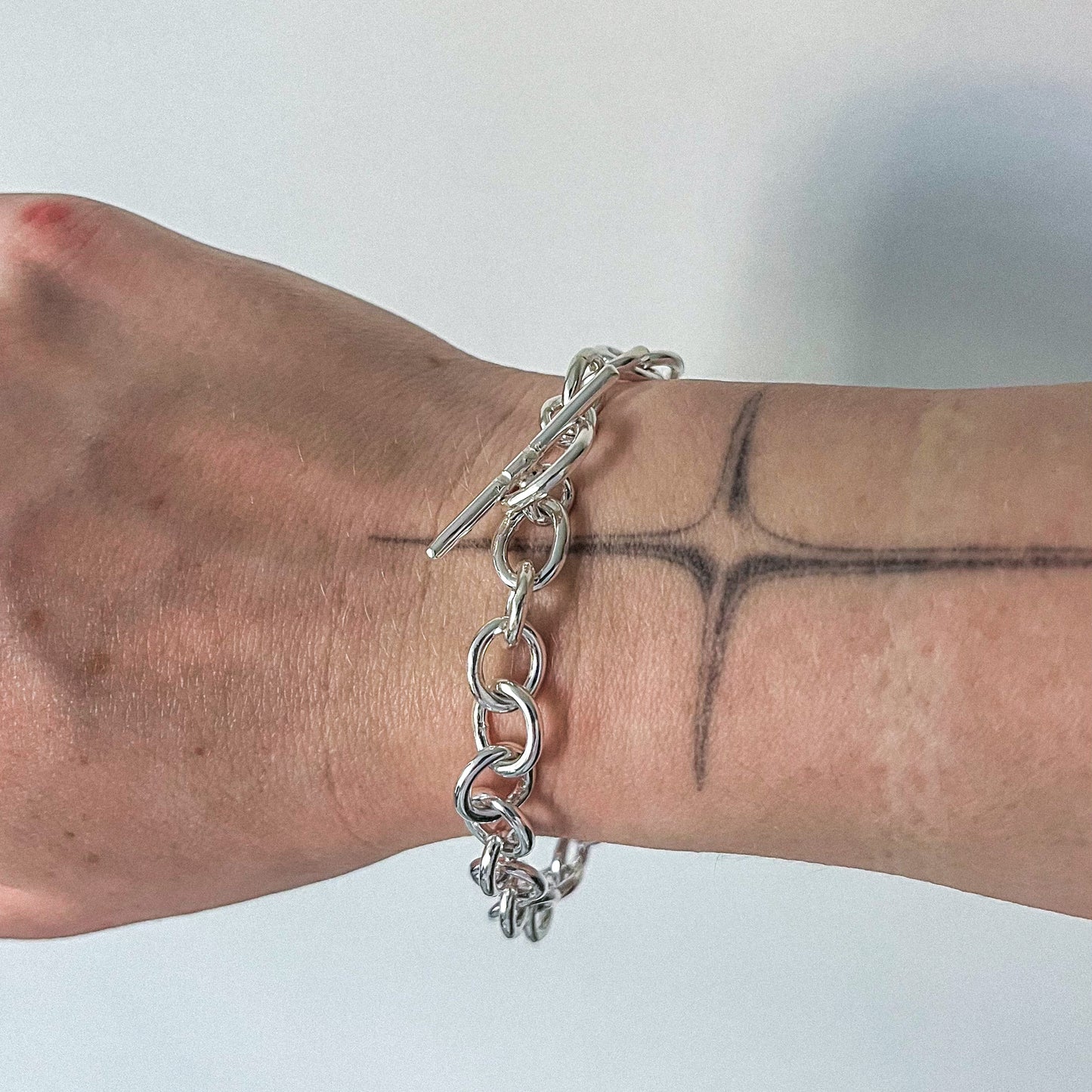 chunky silver bracelet
