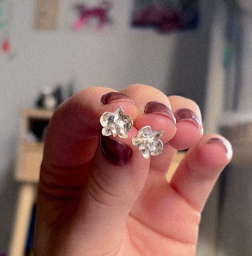 mini orchid earrings