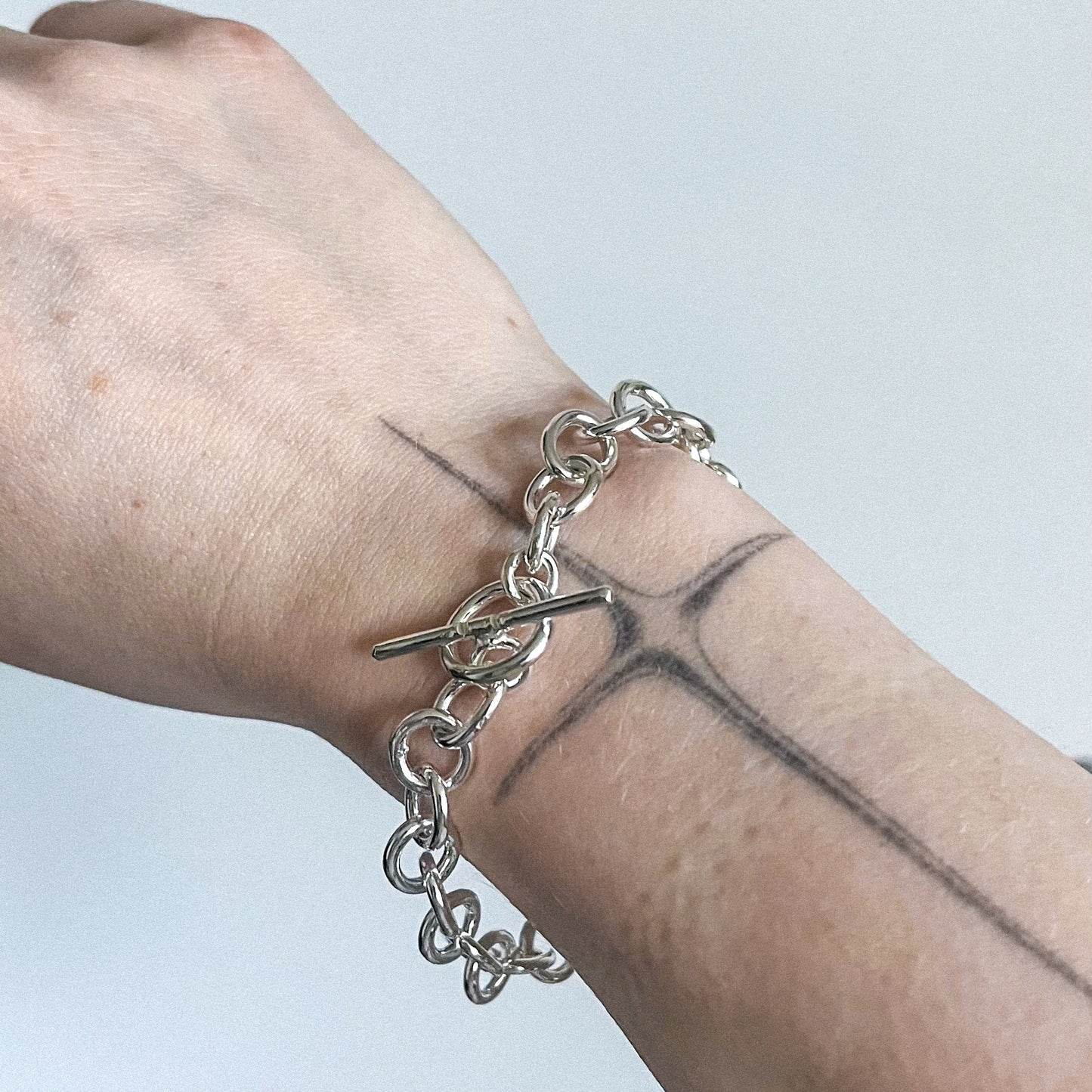 chunky silver bracelet