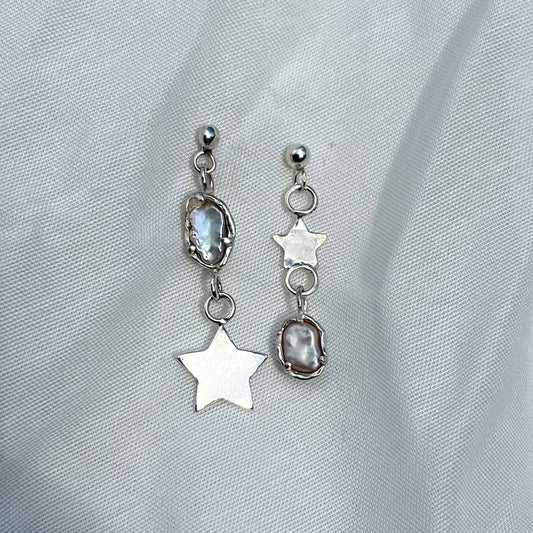 asymmetric pearl earrings